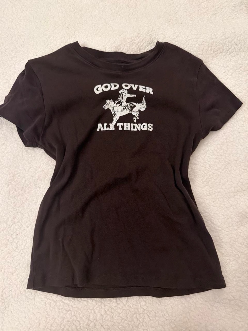 Lucky Brand Black 'God Over All Things' Graphic Tee
